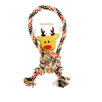 CSCORD International LLC Eco-Deer Cotton Knotted Rope Chew Dog Plush Toy 3 in 1 Dog Toys