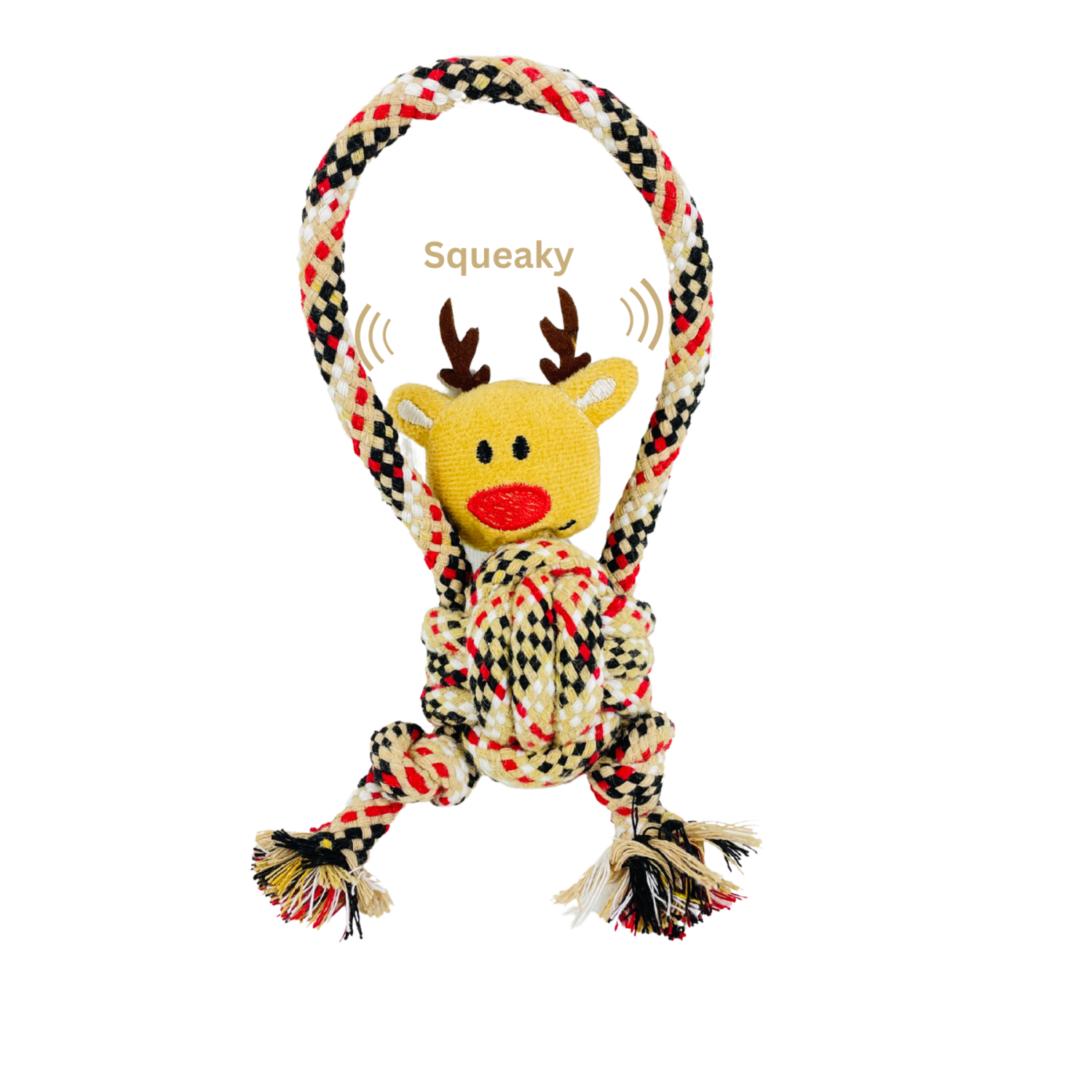 CSCORD International LLC Dog Toys CSCORD International LLC Eco-Deer Cotton Knotted Rope Chew Dog Plush Toy 3 in 1 Dog Toys