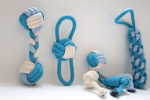 CSCORD International LLC Eco-friendly Blue and White Rope Dog Toys 4 Set Dog Toys