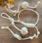 CSCORD International LLC Handmade Natural White Tug of War Toys Set-4 Piece Dog Toys
