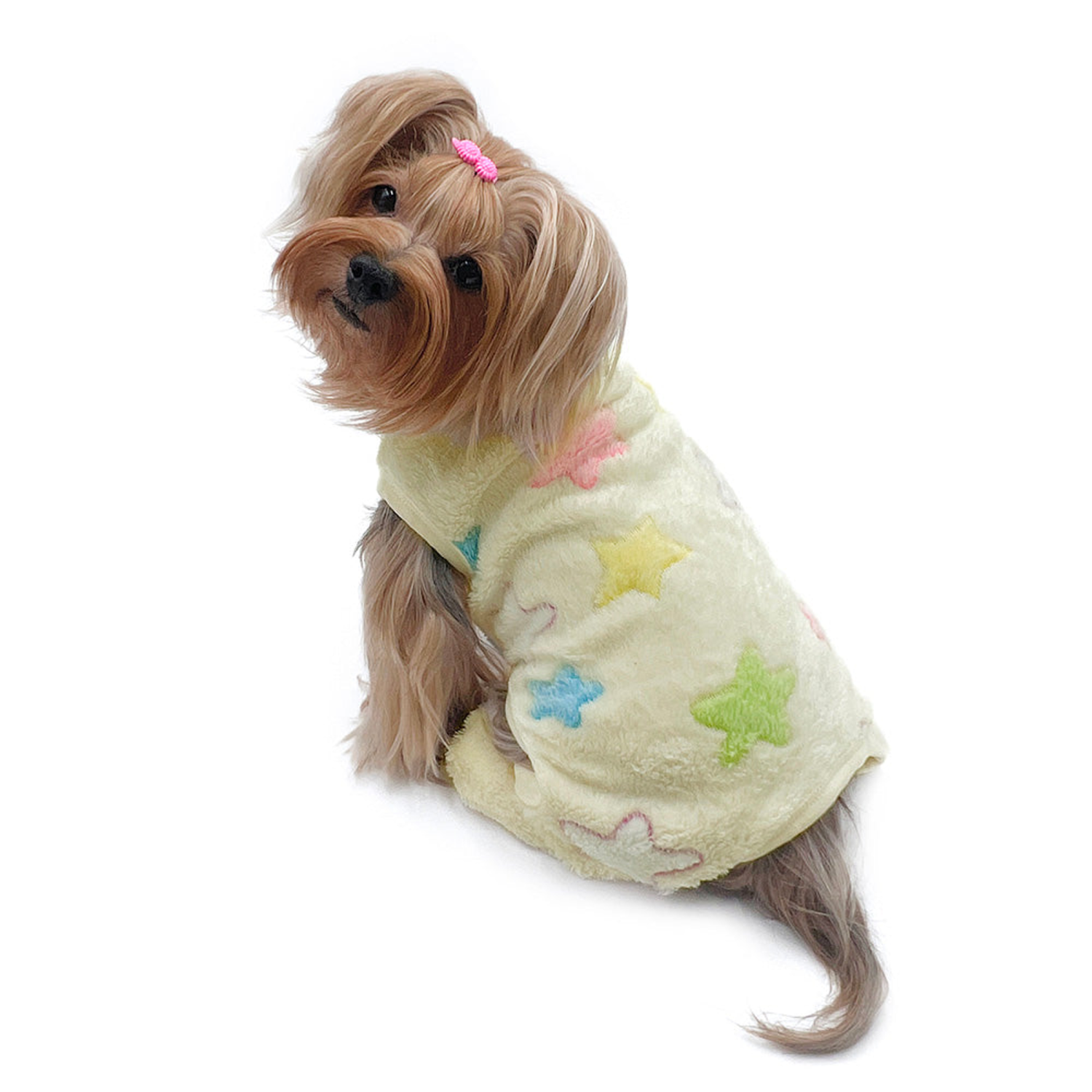 Klippo Pet Inc Ultra Plush Colorful Stars Front Sleeveless Pajamas Dog Clothes