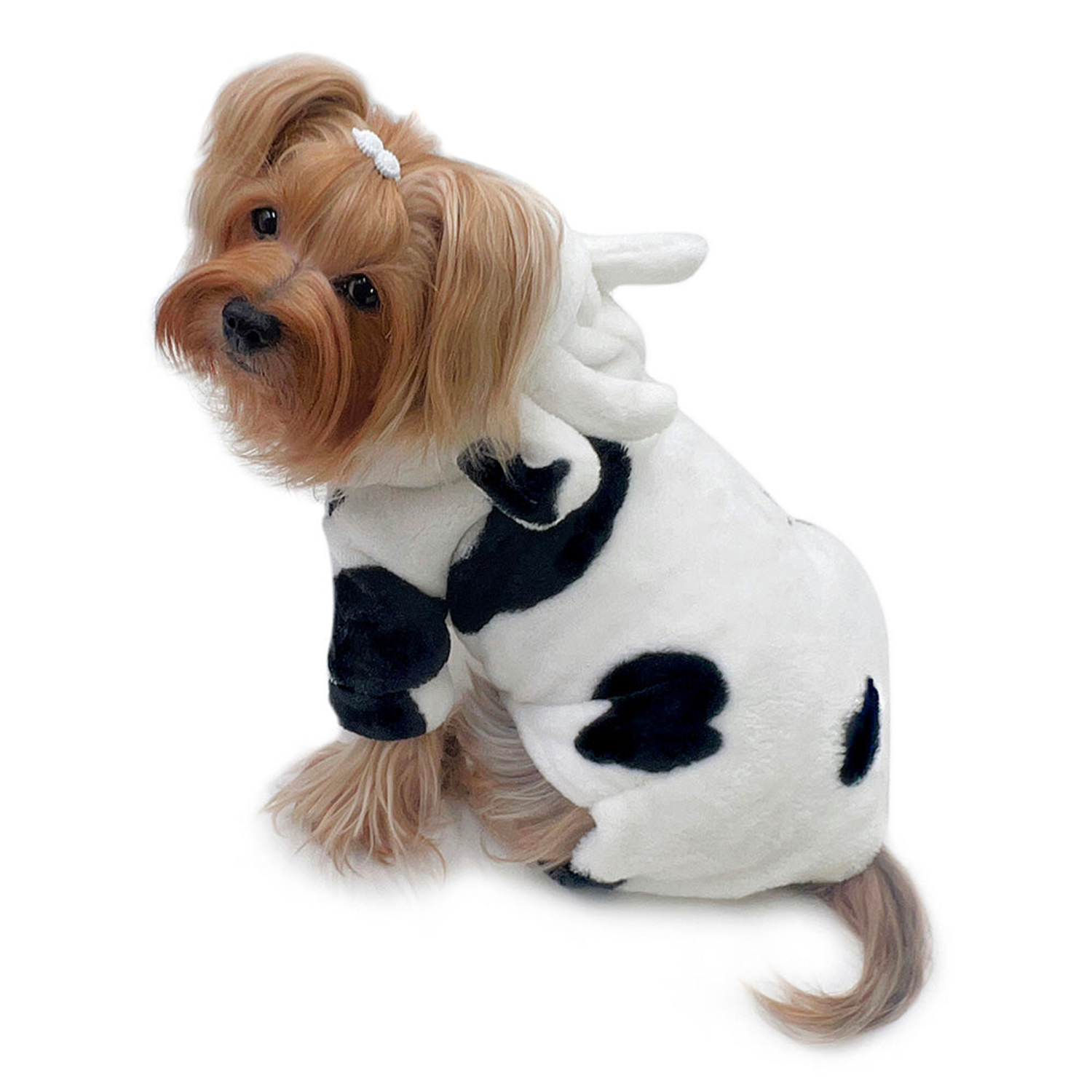 Klippo Pet Inc Ultra Plush Moo Cow Hooded Pajamas Dog Clothes