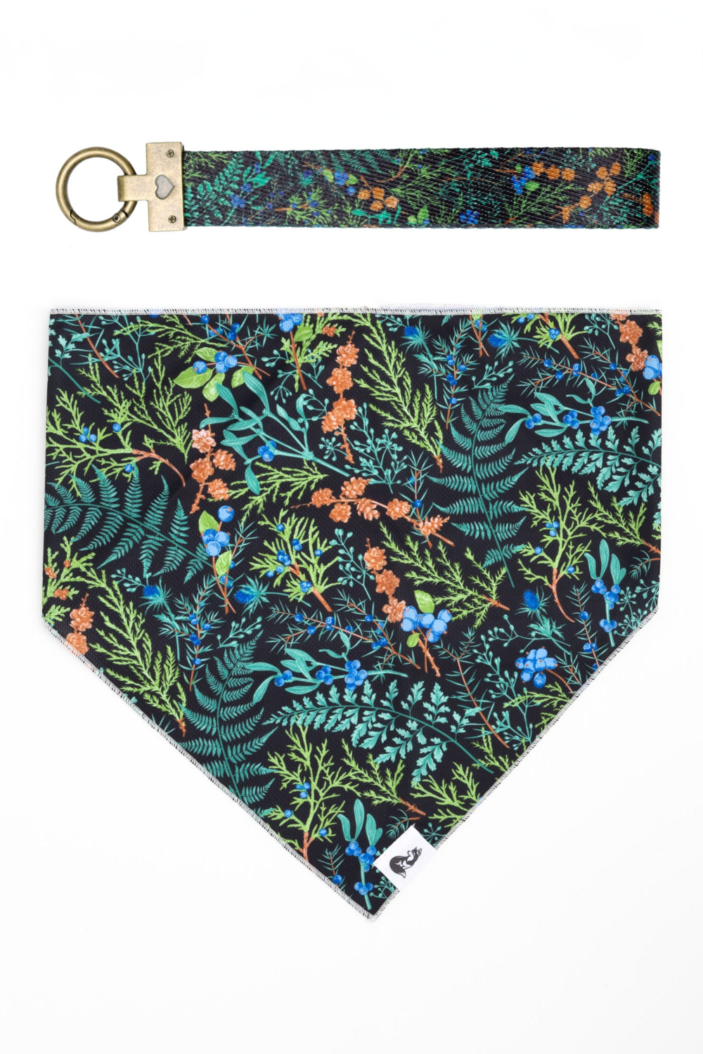 Aria the Fox LLC Magical Fern Forest Dog Bandana & Matching Keychain Dog Bandanas