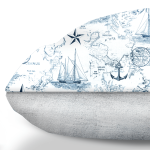 Nauti-dog Handmade LLC Carta Marina Light Vintage Nautical Toile Dog Cushion Dog Beds