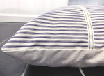 Nauti-dog Handmade LLC Naval Rigging Vintage Farmhouse Navy Ticking Dog Bed Dog Beds