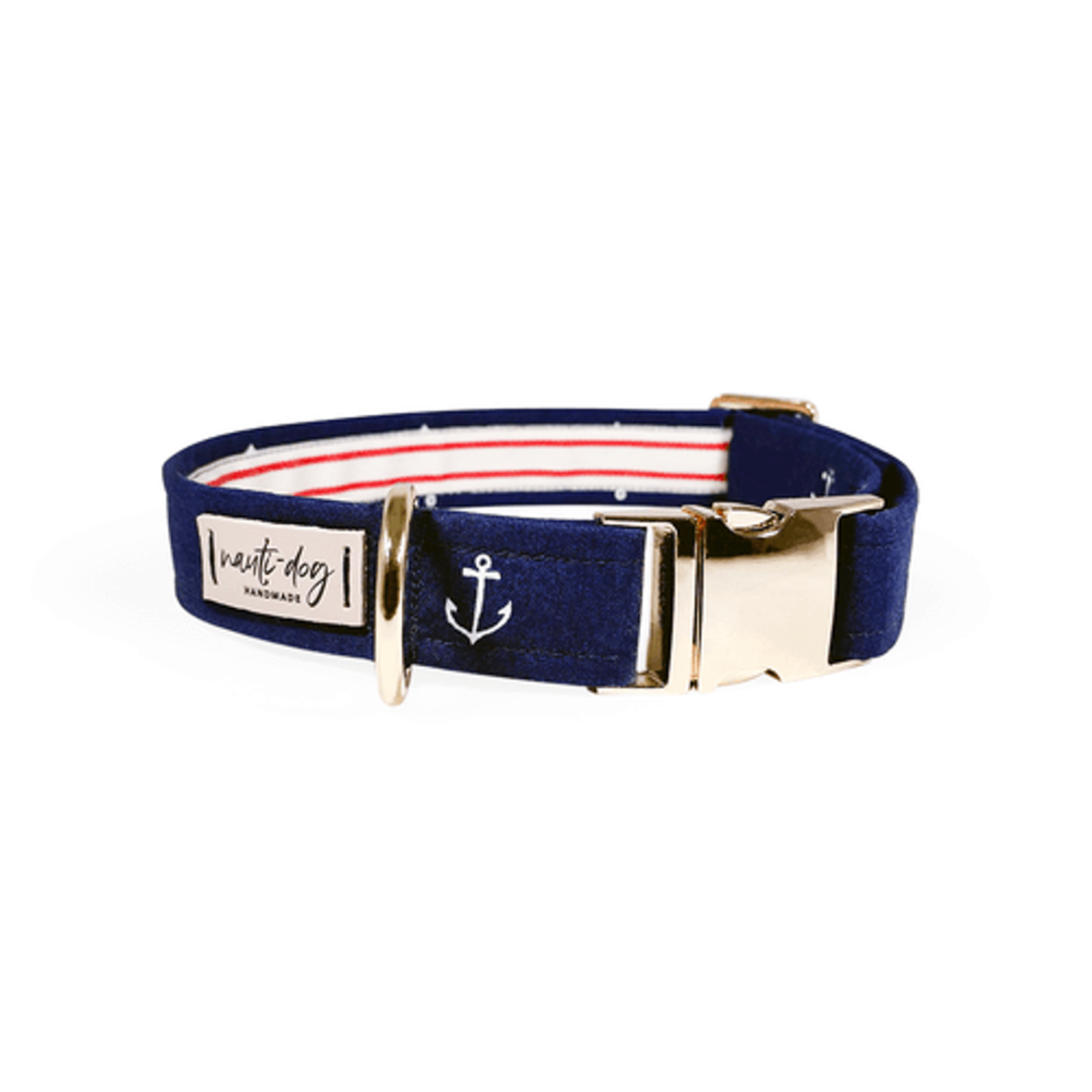 Nauti-dog Handmade LLC Dog Collars Nauti-dog Handmade LLC Anchors Away Nautical Buckle & Martingale Dog Collar Dog Collars