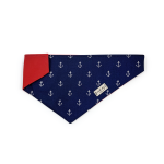 Nauti-dog Handmade LLC Anchors Away Nautical Over-the-Collar Dog Bandana Dog Collars