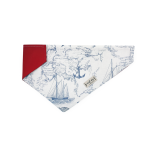 Nauti-dog Handmade LLC Carta Marina Light Vintage Nautical Toile Over-the-collar Dog Bandana Dog Collars